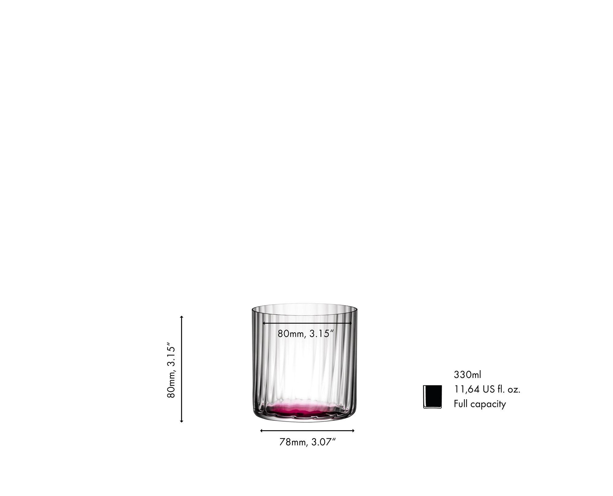 RIEDEL The O Wine Tumbler Happy H2O-Optik - rosa / grün / gelb / blau
