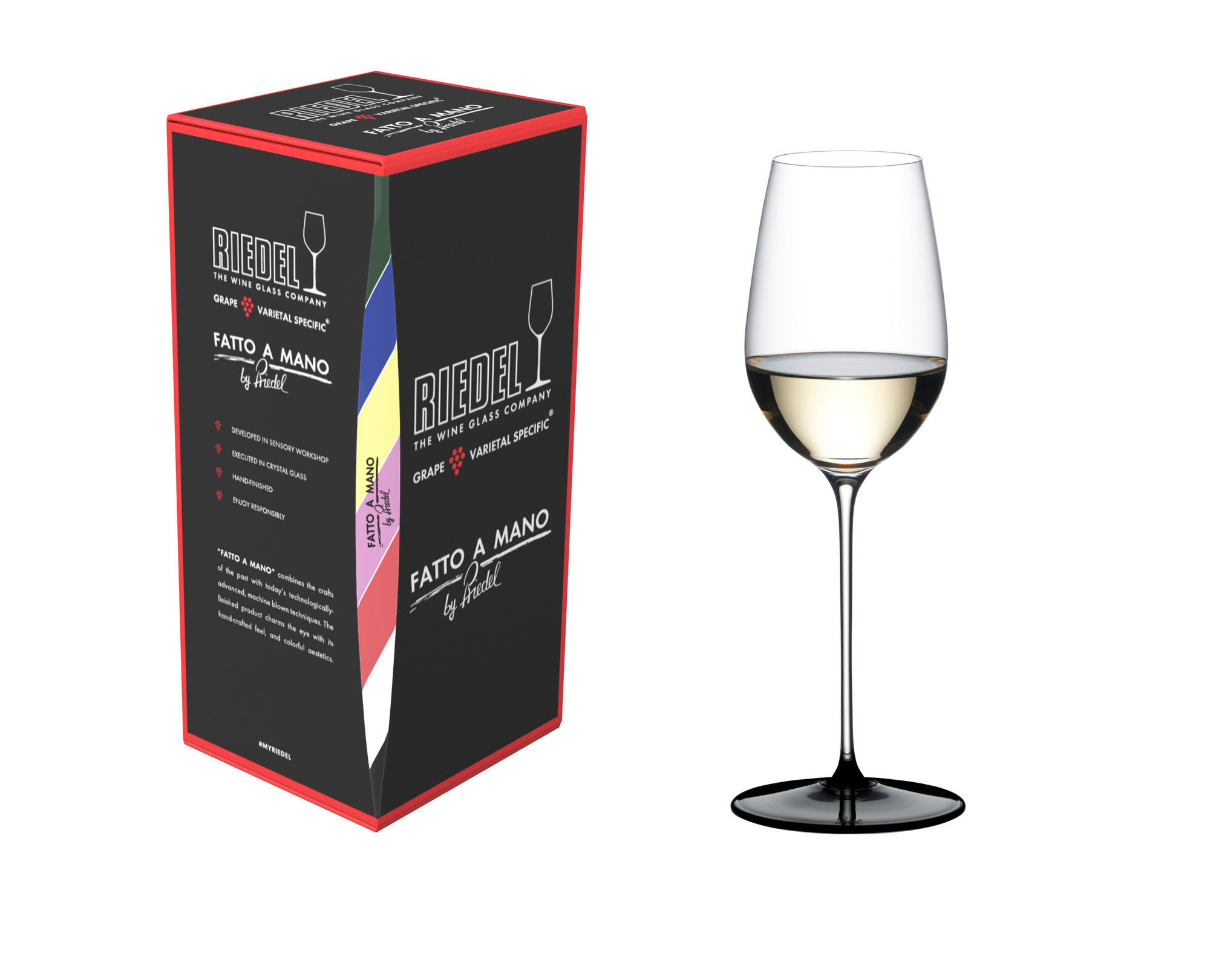 RIEDEL Fatto A Mano Black Tie Riesling - black base